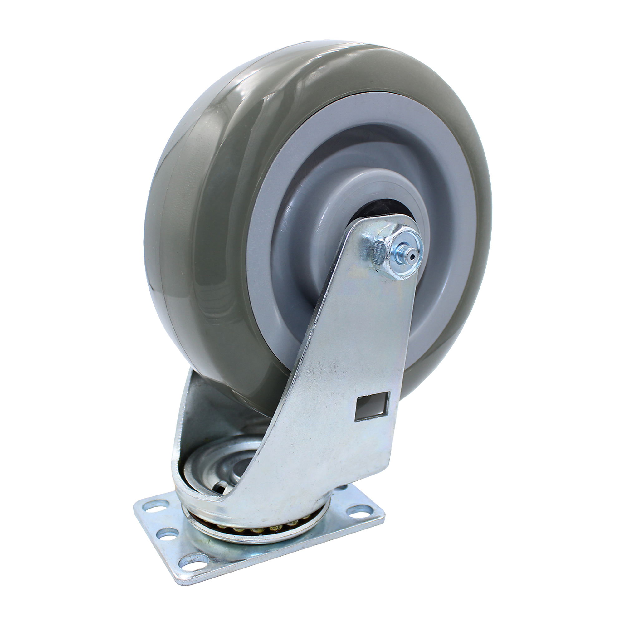 Snap-Loc Super-Duty Polyurethane Swivel Caster - 6in. Wheel, 450 lb Capacity, Zinc Plated, Model# SLAC6SDSP